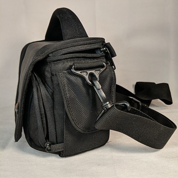 Lowepro Camera Bag Case Black Handle Shoulder Strap Multiple Pockets Adjustable - Picture 2 of 13